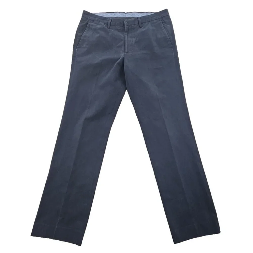 Bonobos Slim Straight Chino Pants‎ Khaki Men’s 33x32 100% Cotton Flat Front EUC